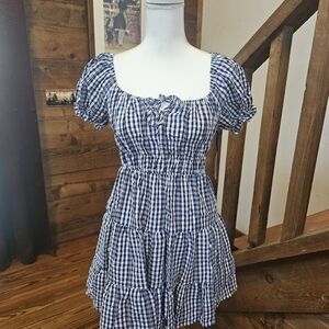 Liberty Love Blue and White Gingham Mini Dress 🤍💙